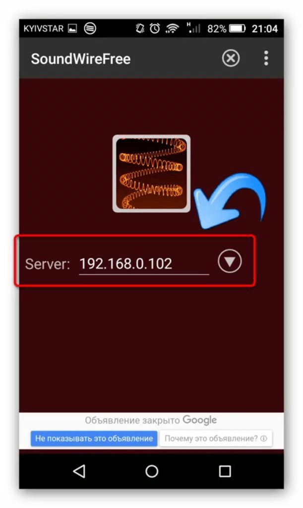 Вставьте IP адрес сервера в строку «Server»